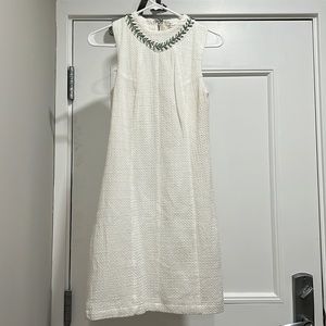 White dress with beaded detailing